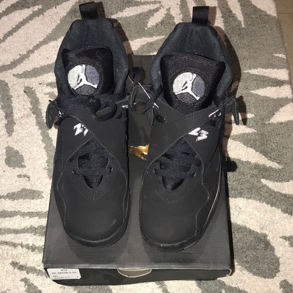 Jordan Shoes - Air Jordan 8 Retro Big Kids Black/White Graphite